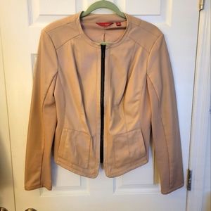 Original Lisa Robertson G.I.L.I. Faux Moto Cropped Leather Jacket - Size 14